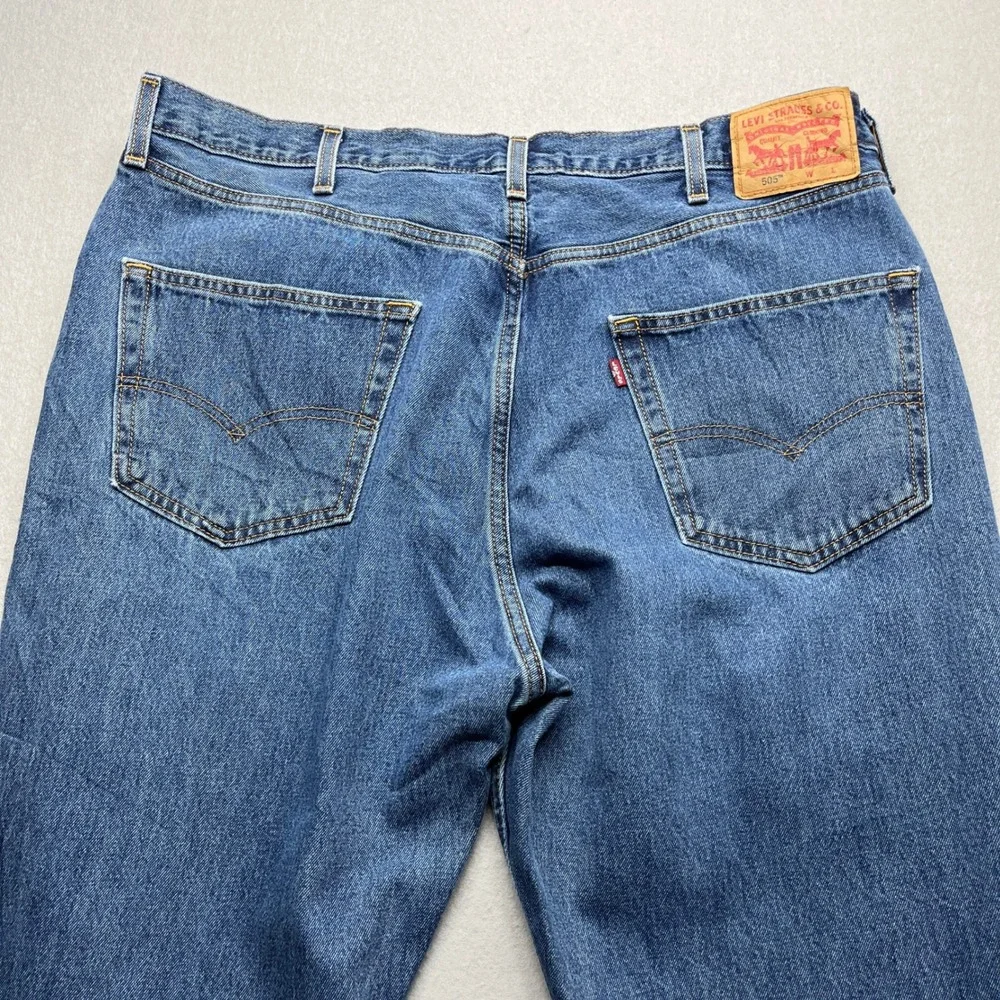 Levi's 505 Regular Fit Jeans Blue 44x34‎ Vintage 90s Y2K Denim Straight Leg